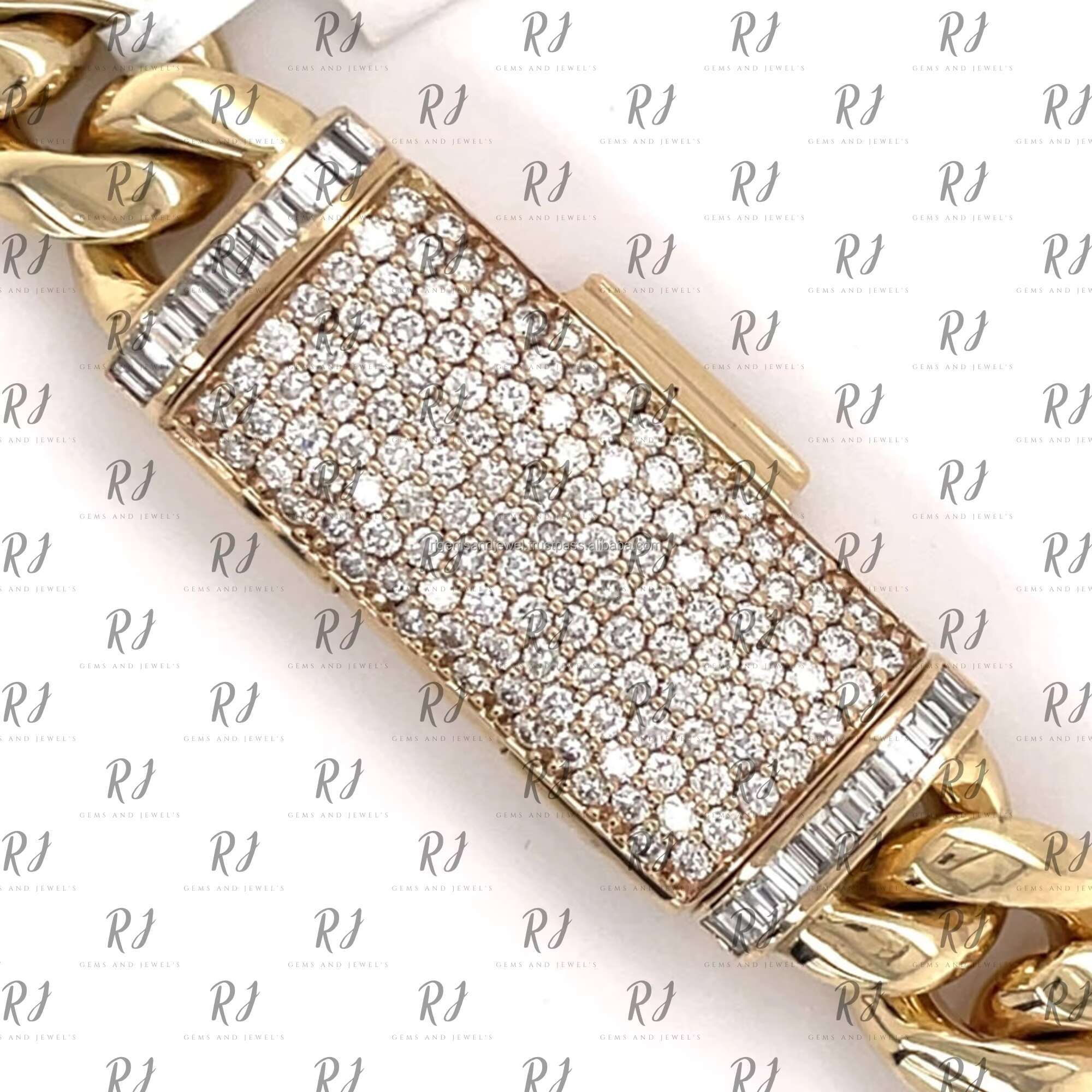 13mm Luxury Miami Cuban Link Chain Necklace Full Iced Out Moissanite With Stylish Lock Design