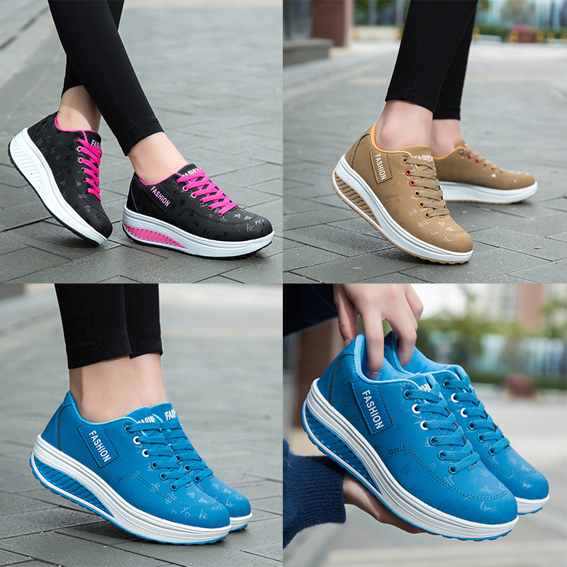 Designer Shoes Light Luxury Leather Rocking Sole Thick Sole Casual Sports Shoes Korean Version Travel Fashion Single Sponge Cake Shoes Large Women