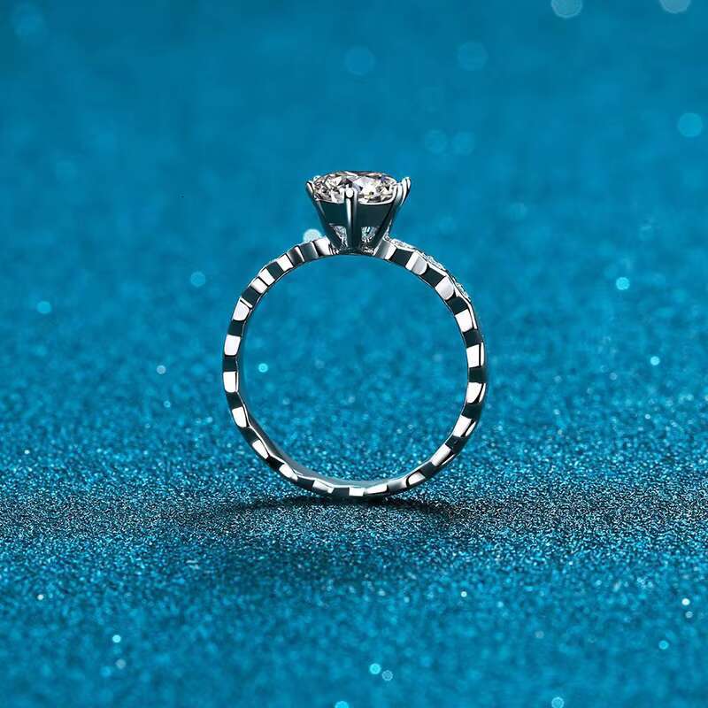 S925 Silver Moissanite Ring Honeycomb Simple Moissanite Design