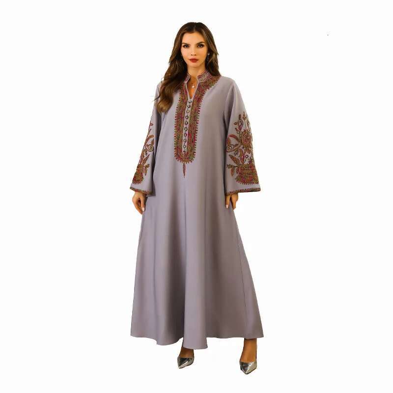 Dongdumaoyi Dubai Abaya Damesjurk Jurk Turkije Midden Oosten Moslim Gewaad Dameskleding W
