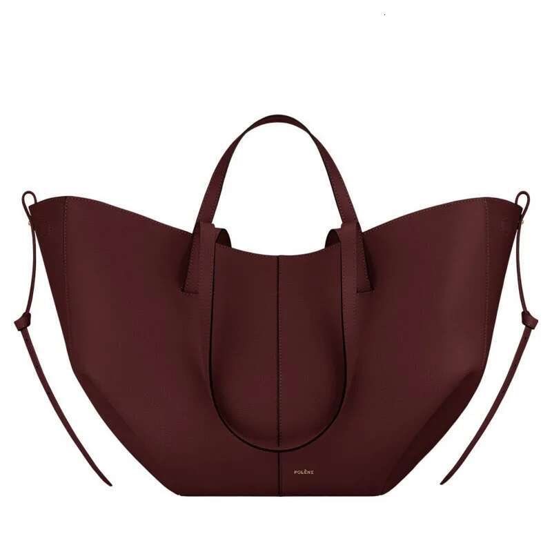 UWUW Women's Cowhide Large Capacity Tote Fashion Trends Pleated Hand-Held Shoulder Bag Purses And Handbags