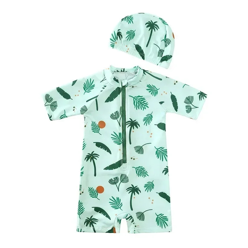 UV Baby Boy Swimsuit One Piece Swimming Jumpsuit Ruffles Bathing Suit SPF 50 Long Sleeve Kids Swimwear for Girls 1-7 Years 250326