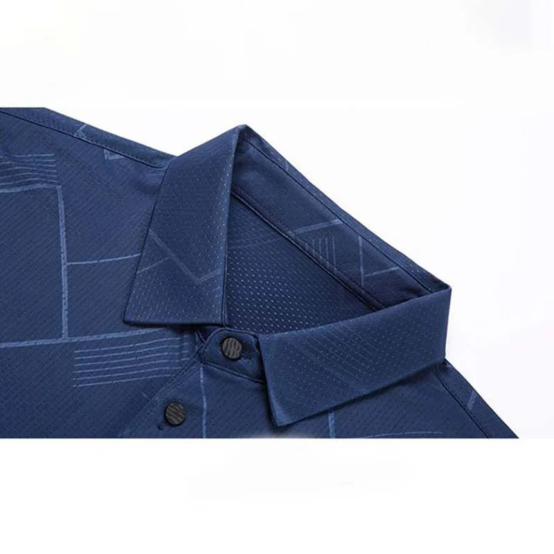 Mens summer short sleeved plain polo shirt streetwear fashionable top business office loose collar quick drying mens casual clothing 250326