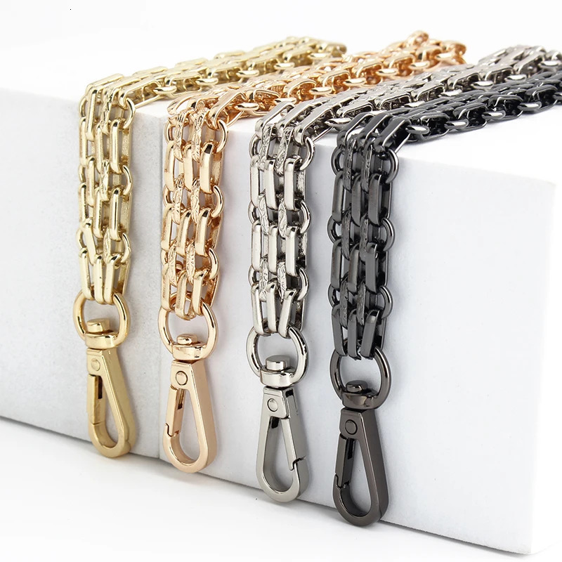 1PC Metal Iron Chain Shoulder Crossbody Bag with Handle Wallet Underarm Bag Removable Chain Strap Replacement 250324