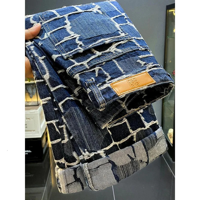 Fashionable American street jeans mens and womens unisex autumn loose straight leg casual wide trend washed 250326