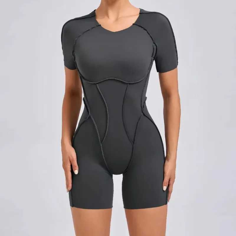 Yoga jumpsuit exercise and fitness set hip lift open back integrated tight fitting high elasticity outdoor gym sexy workout bodysuit W250326