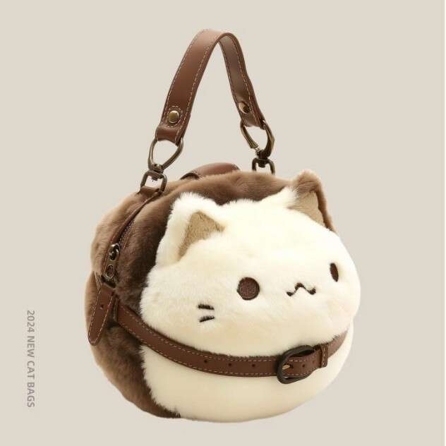 Cute Cat Small Bag 2024 New High Beauty Cartoon Plush Doll Handbag for Women