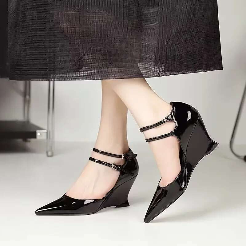 New Women's Summer High-heeled Pointy Strap Sandals Fashion Temperament Increase Bag with High Heels