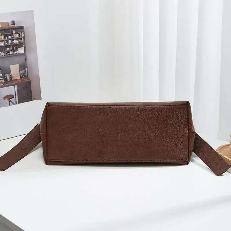 High Appearance Level Fashion Women's Large Capacity All-In-One Single Shoulder Crossbody Tote Retro Simple Dumpg Bag