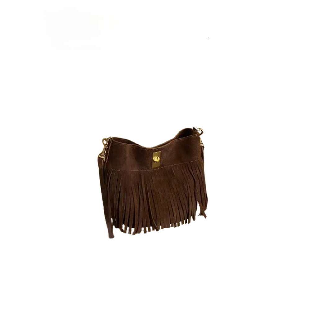 Women's Bags Women's Bags Suede Bucket For Women New Autumn And Winter Lazy Style Suede Tassel Bag, Hand-Held Crossbody Bag