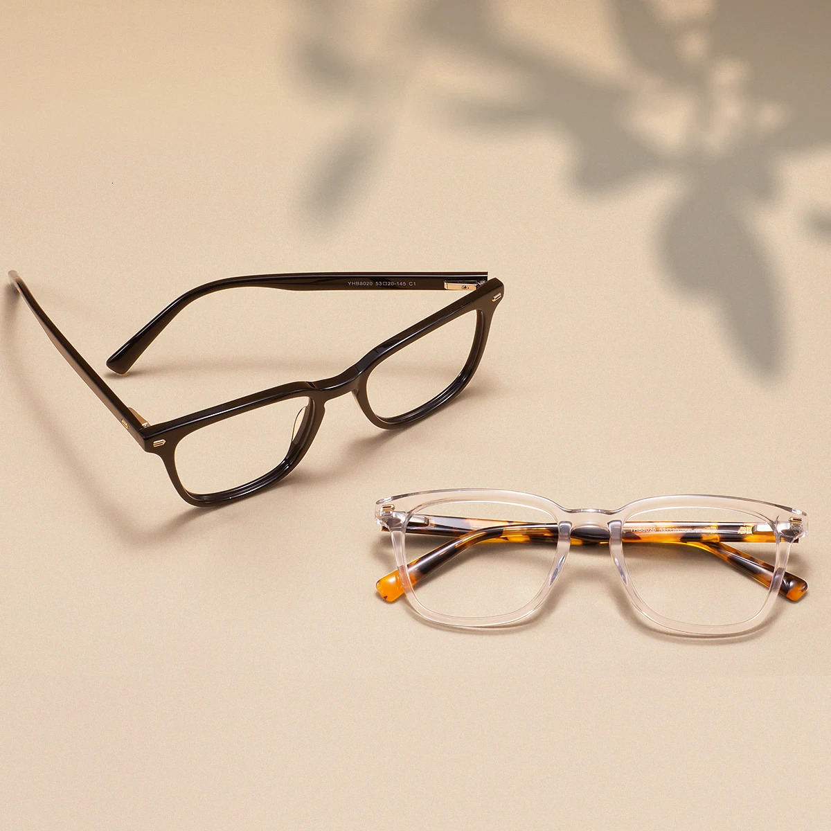Acetic acid full edge rectangular large retro spectacular mens and womens transparent thick frame prescription lens 250325