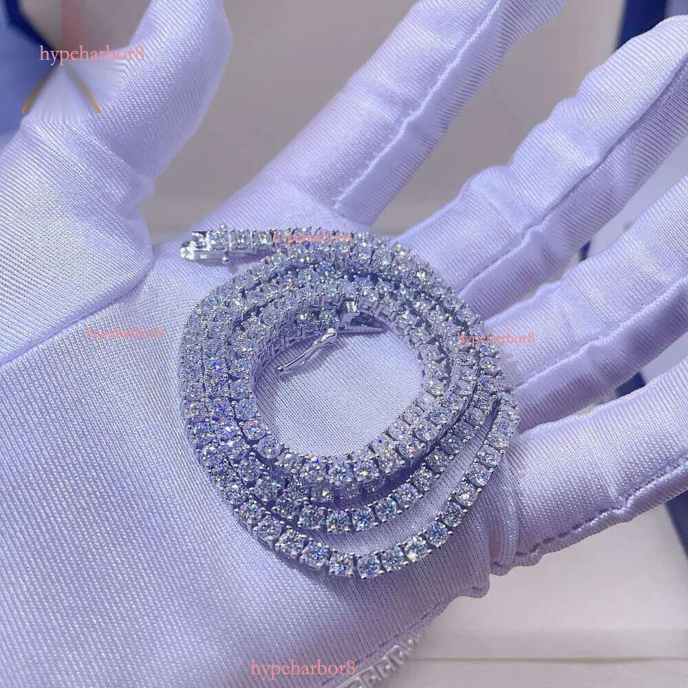 Custom Hip Hop Jewelry Necklace 2Mm 3Mm Sterg Sier Hiphop VVS Moissanite Tennis Chain