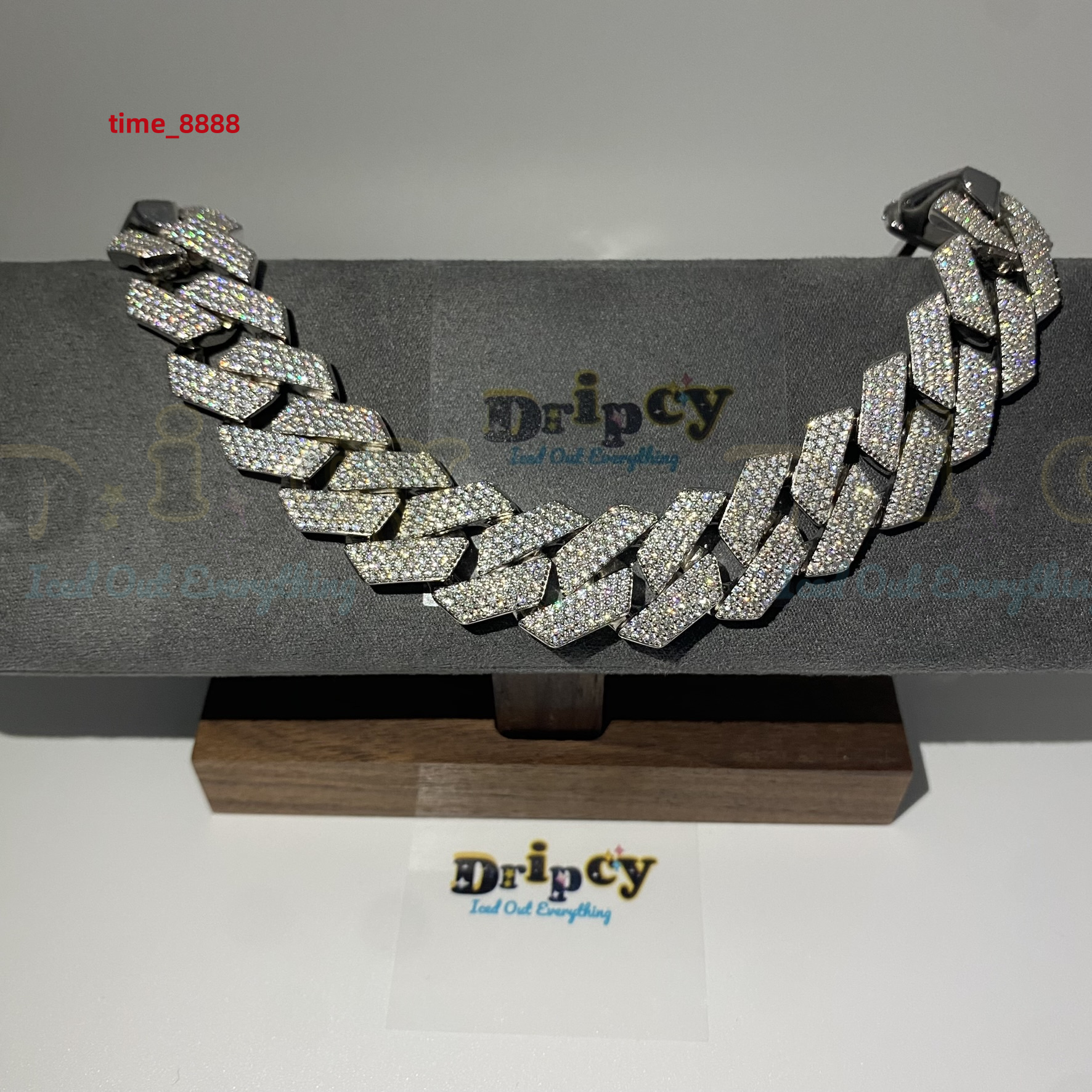 Factory Moissanite Vvs1 d Color Cuban Link Chain Real Iced Necklace Hip Hop Pass Diamond Test Blingbling
