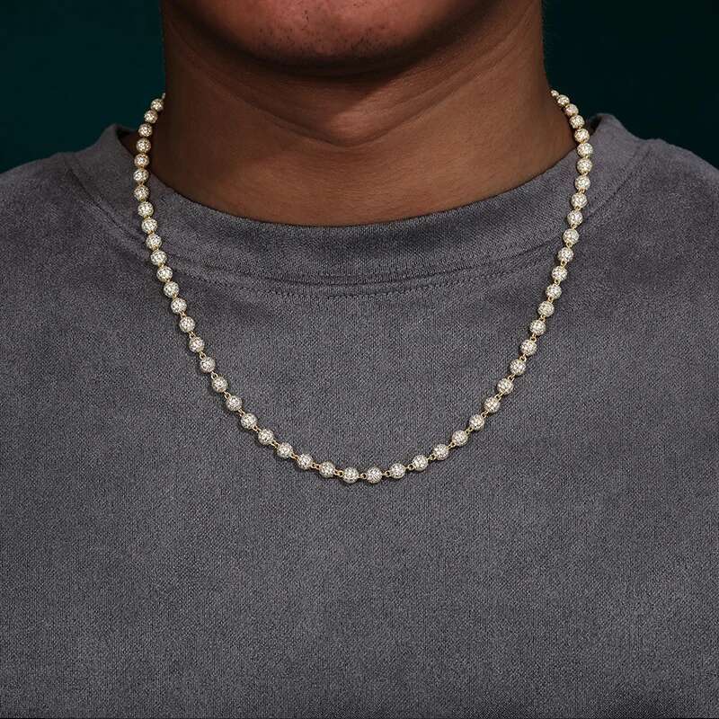 Fine Jewelry Unisex Buddhist Beads Chain Necklaces Moissanite Iced Out Chain 10mm 8mm 6mm For Men Hip Hop Jewelry