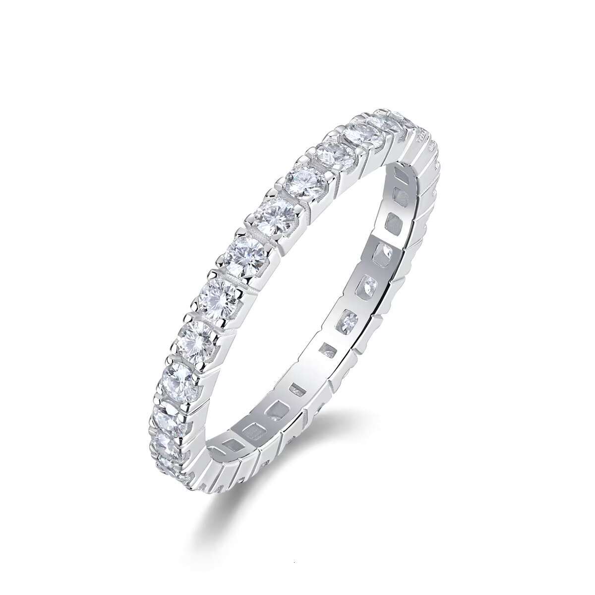 925 Moissanite 2mm Eternity Band Ring Jewelry Wholesale