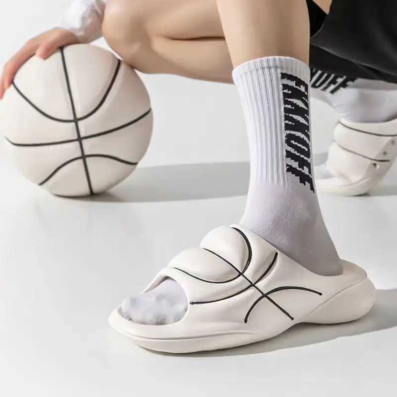 New Original Basketball Slippers For Men Slides Summer Sandal N-slip EVA Beach Shoes Soft Thick Soled Slidee Large Size36-47XJ250326