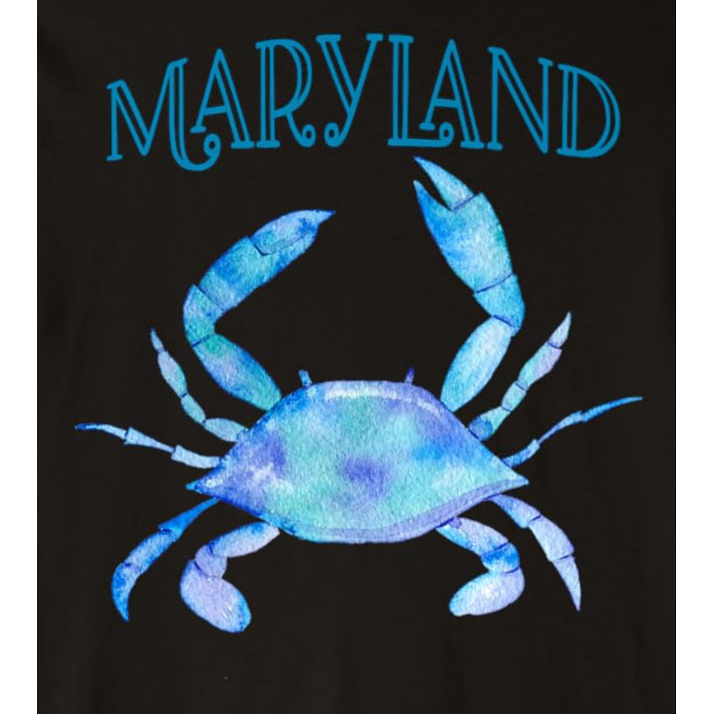 T shirt for Mens Marylands Beautiful Chesapeake Bay Blue Crab - Maryland Premium Graphic Tee Casual Tops Clothes Short sleeve