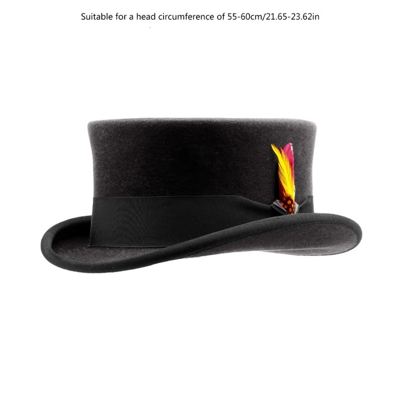 Wool top hat vintage Fedoras hat celebration party top hat 250325