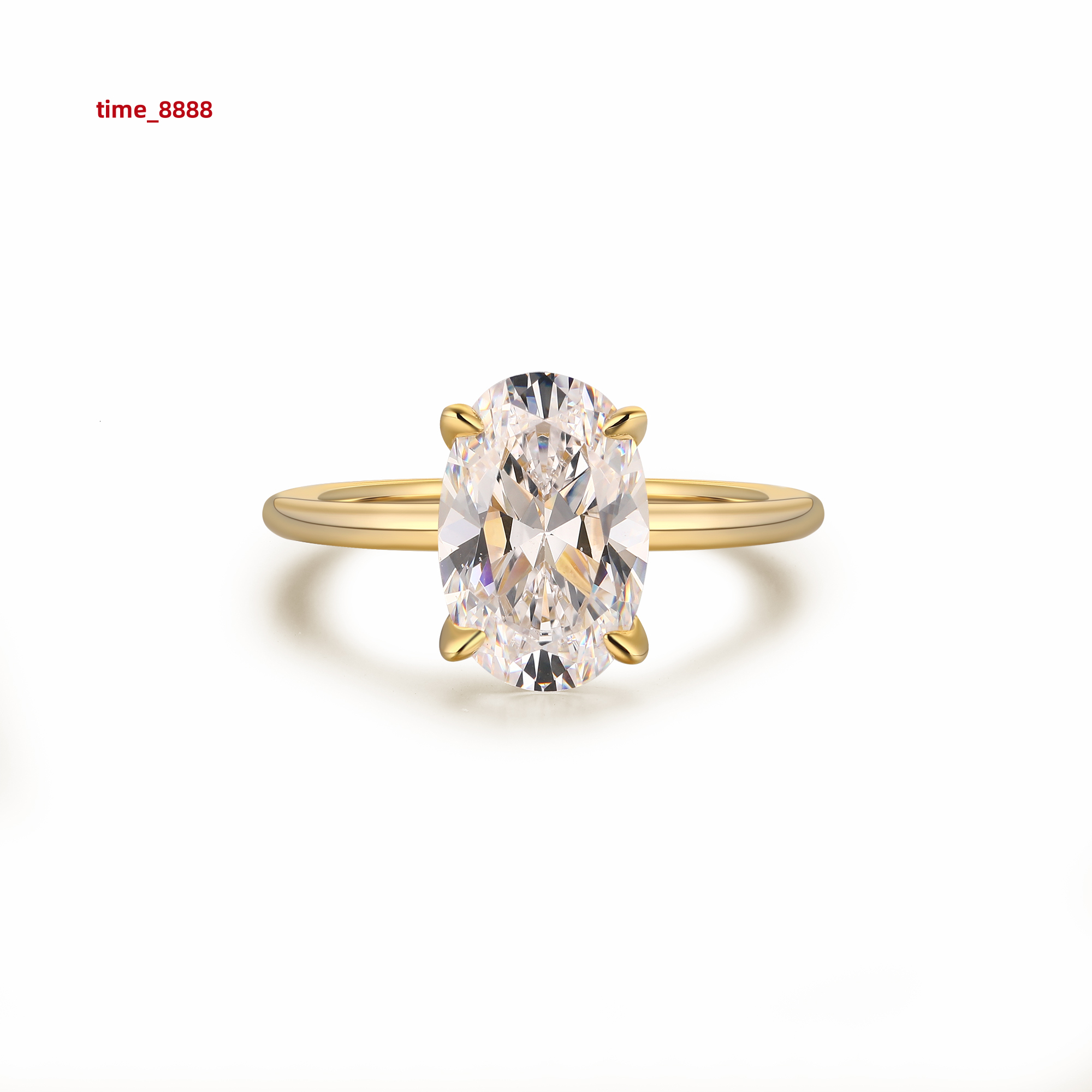 Custom Wholesale Designer Jewelry Engagement Wedding Oval Diamond 925 Sterling Silver Gold Ring for Women
