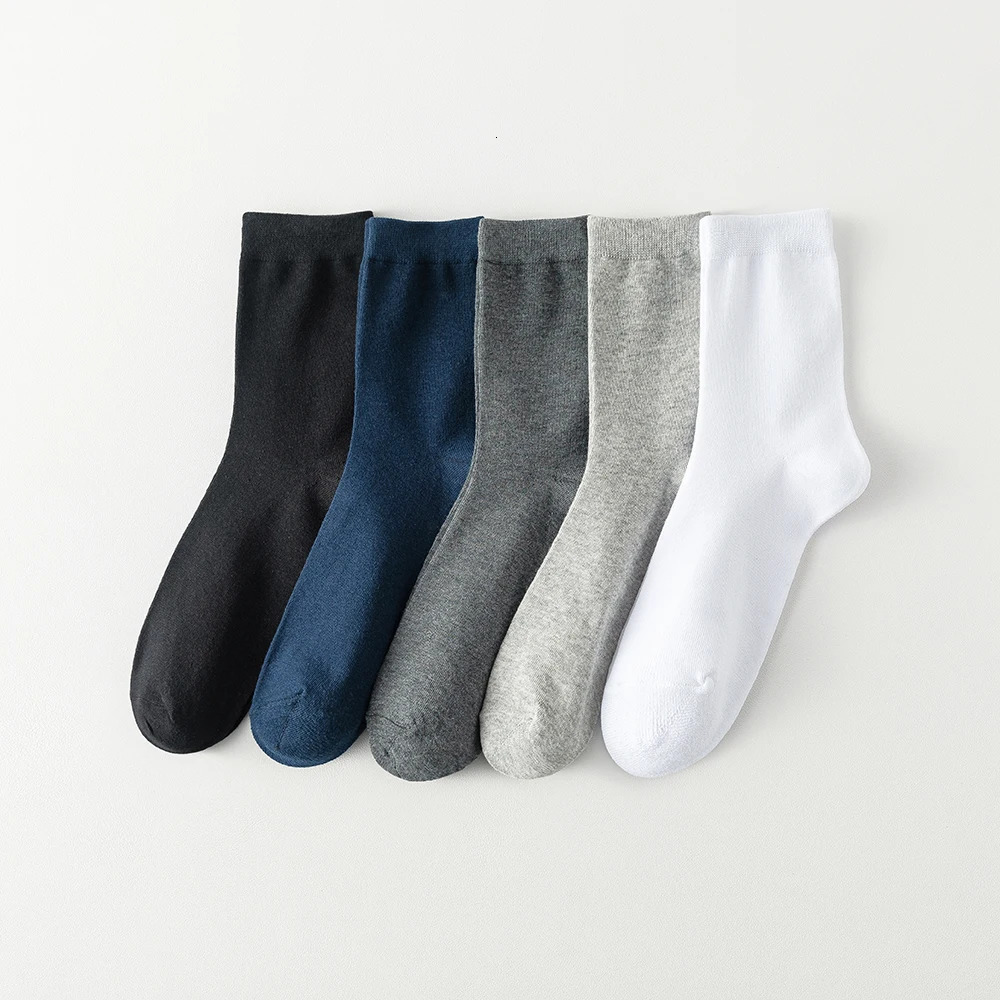 10 pairs of mens cotton socks style black business soft autumn white 250326