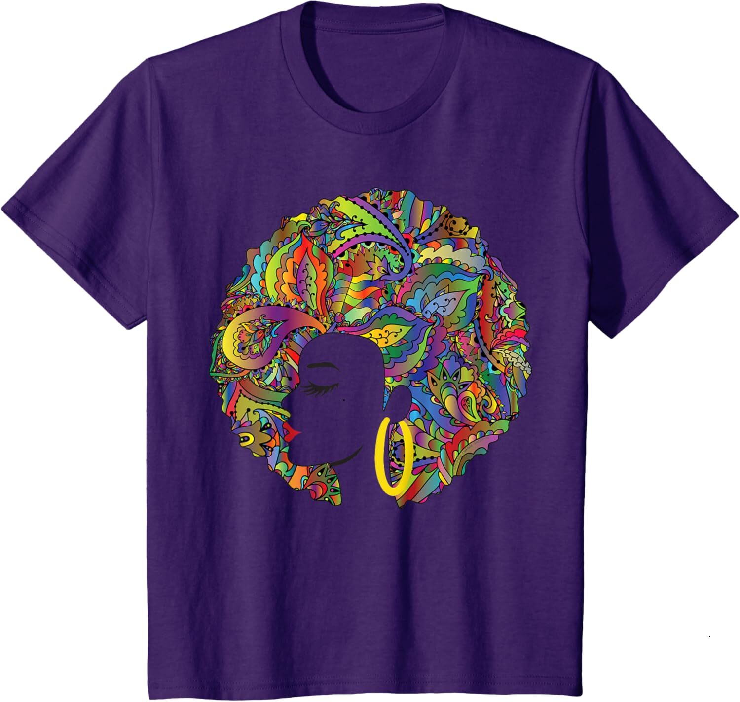 T shirt for Mens Beautiful Black Woman African American Black History Graphic Tee Casual Tops Clothes Short sleeve