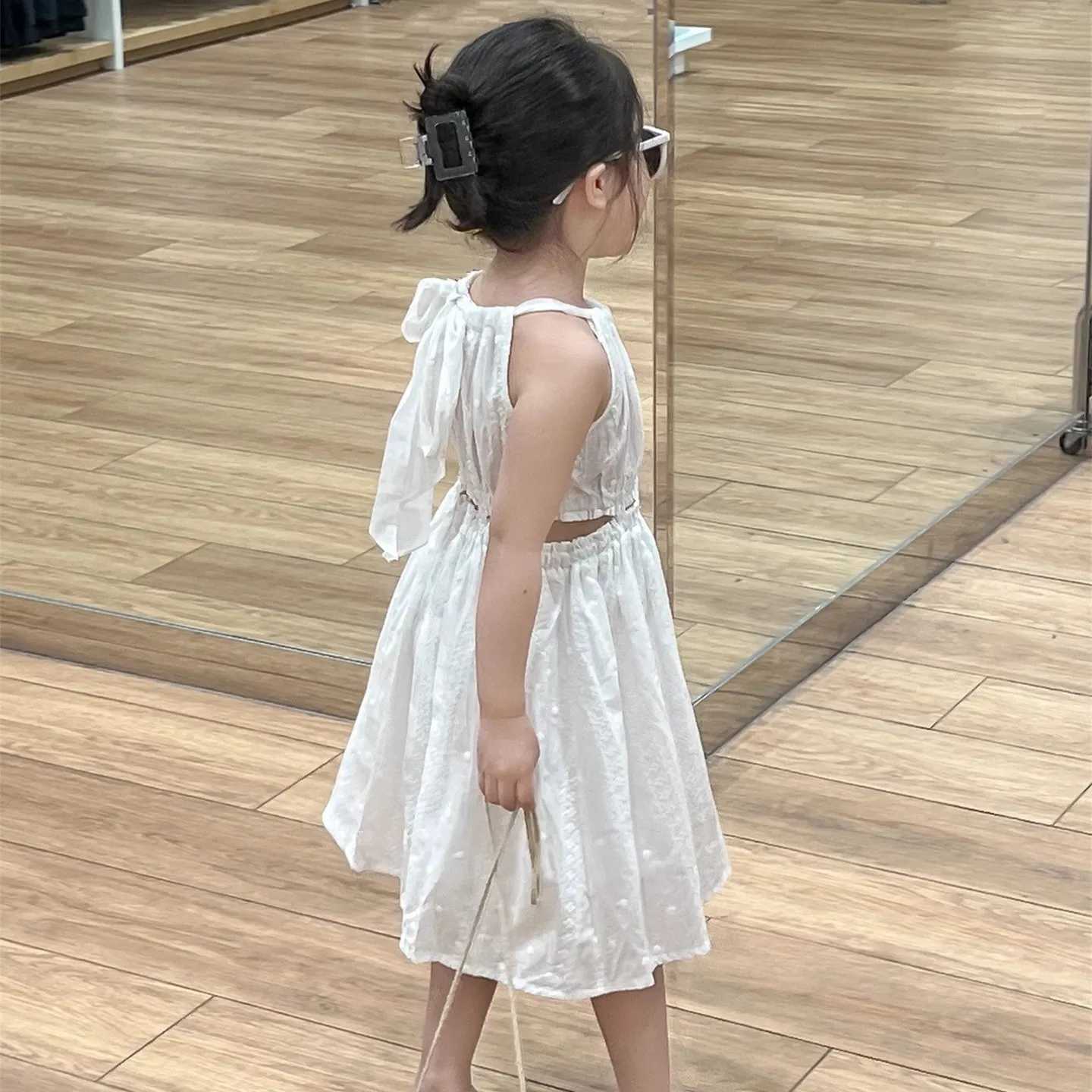 Summer Girls Sweet Sexy Thin One Piece Sleeveless Dress Beach Wear 2-7 Years W250326