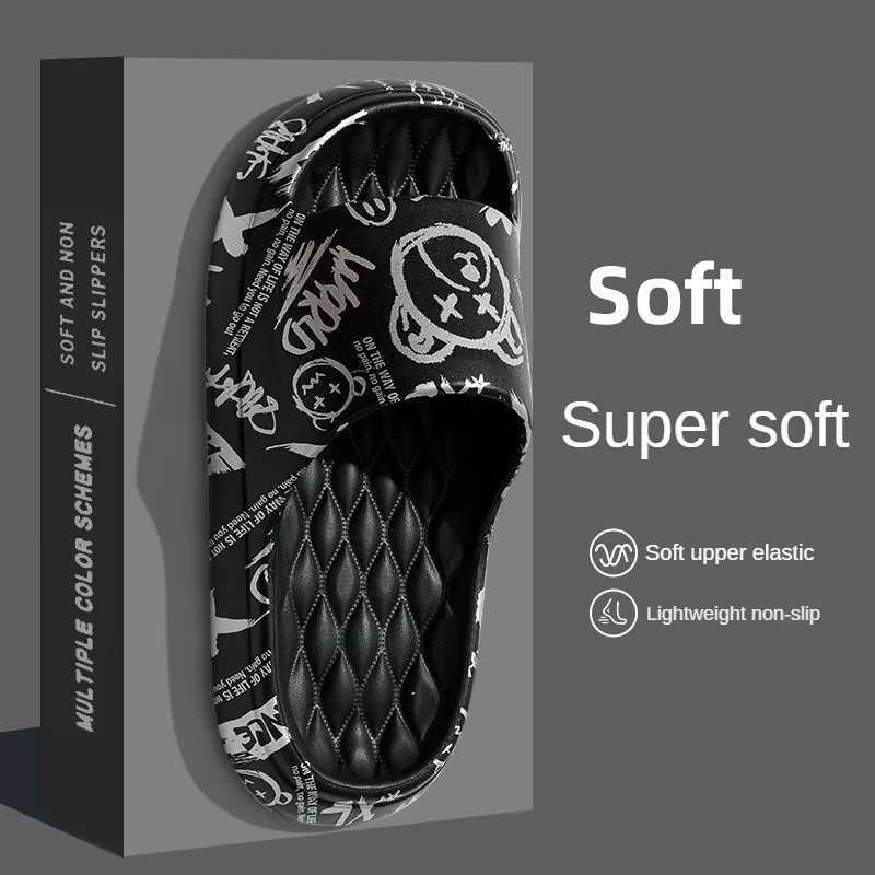 Fi Summer Cartoon Bear Mens Home Shoes Gent N-Slip Soft Indoor Slide Lithe Cosy Sandals Couple Slide 05XJ250326