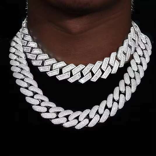 Speedin Custom Fashion Luxury Necklace Handmade 20mm 6 Rows Vvs D Moissanite Diamond Miami Cuban Link Chain
