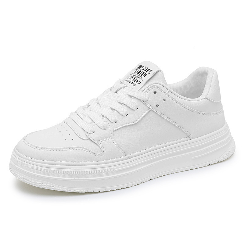 2025S New Trend Designer Men S Spring Versatile Board Men S Waterproof Casual Leather Shoes Sports Height Increase Thick Soled Small White Trendy Shoe