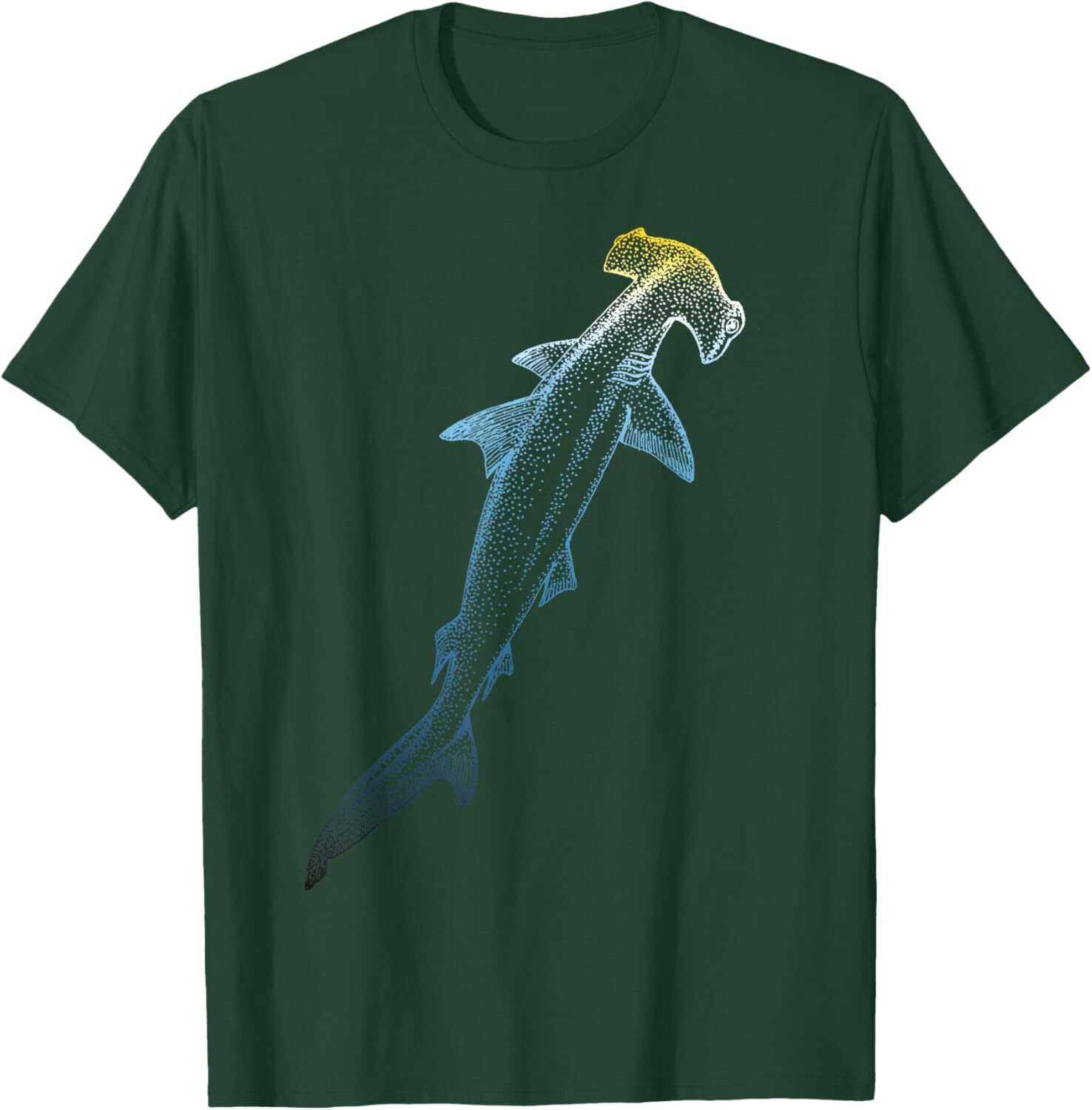 T shirt for Mens Beautiful Colors Swimming Hammerhead Shark Lovers Graphic Tee Casual Tops Clothes Short sleeve cool