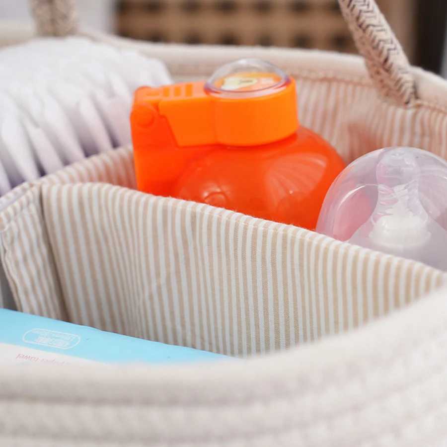 Multifunctional Travel Out Portable Mommy Bag Cotton Rope Diaper Bag Diaper Storage Bag Baby Diaper Storage BasketC250326