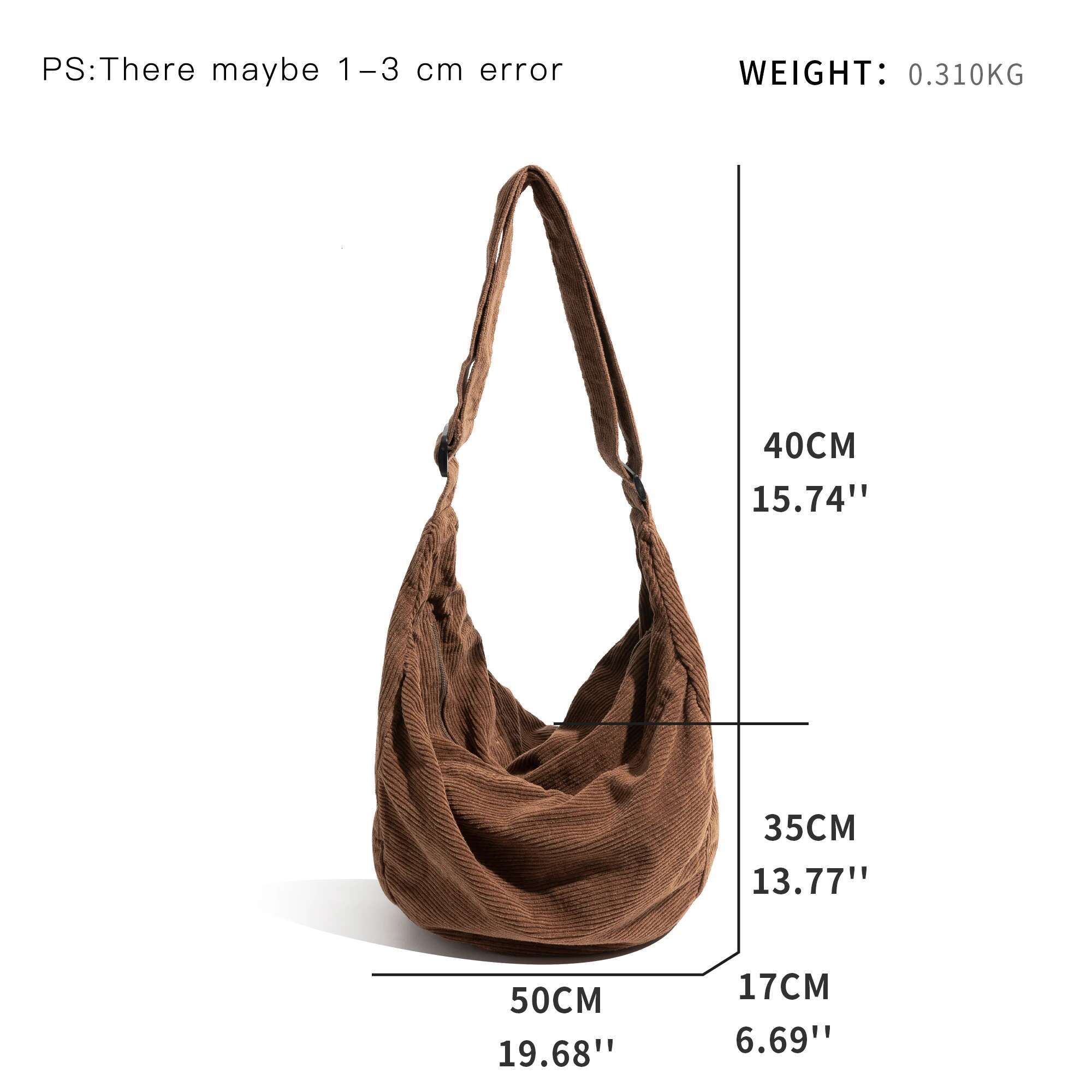 MABULA Retro Style Corduroy Adjustable Strap Vintage Fashion Large Capacity Shoulder Purse Simple Solid Autumn Crossbody Bag
