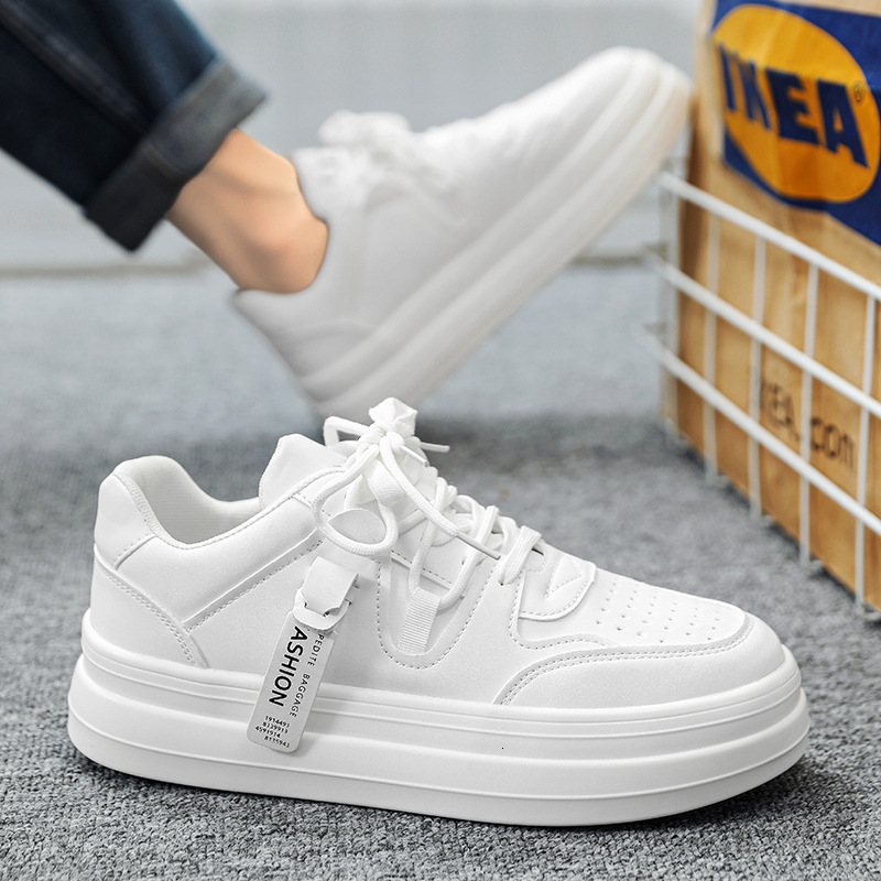 2025S New Trend Designer Men S Autumn New Thick Soled Korean Version Versatile Height Increasing White Fluorescent Green Men S Trendy Shoes