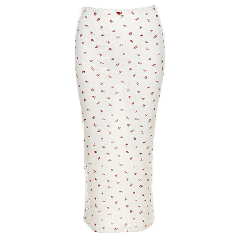 Womens Solid Sleeveless Short sleeved Long Skirt 2-piece Set Summer White Printed Y2K Set 250321