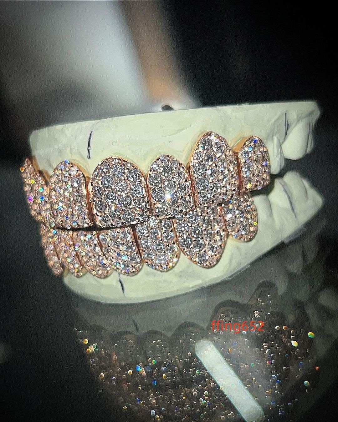 Custom VVS Moissanite S925 Silver Teeth Grillz Silver Diamond Bling Tooth Grills for Men Women High-End Jewelry Pass Test 8 on 8