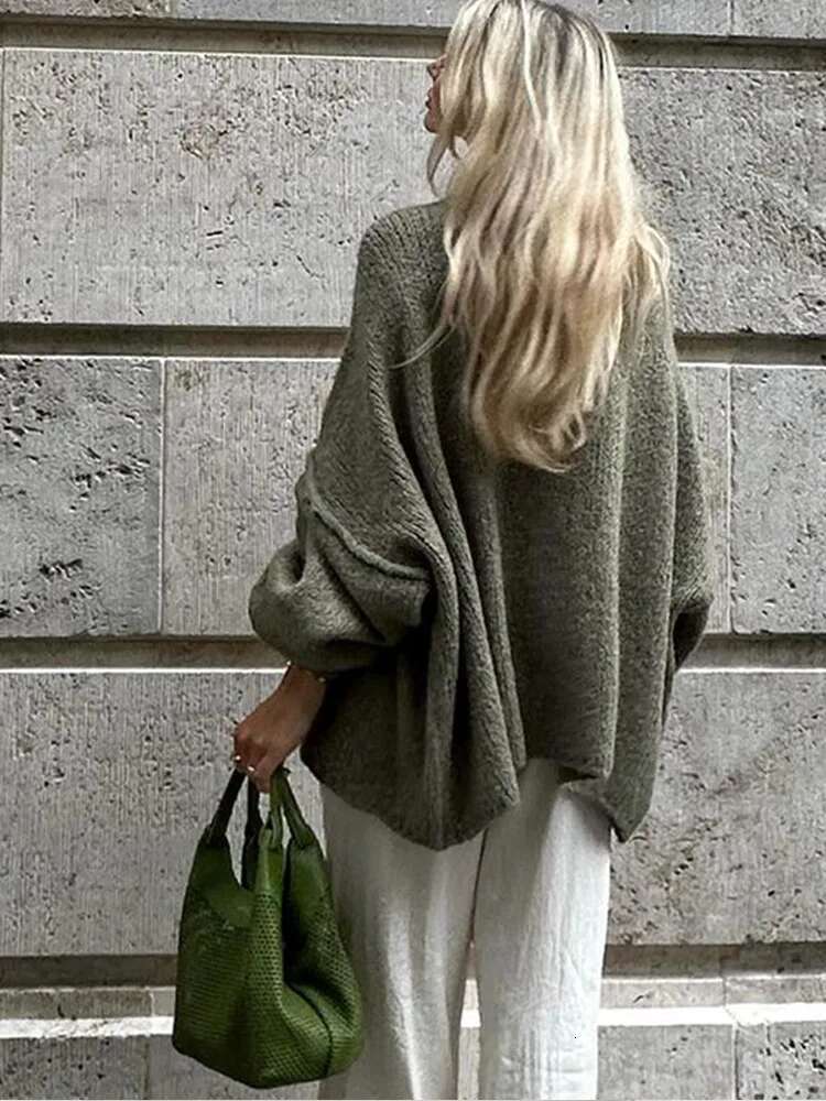 Fashion Soid Knitted Cardigan For Women Casual Female Single Breasted O-Neck Coat Autumn Lady Sweater All-Match Top