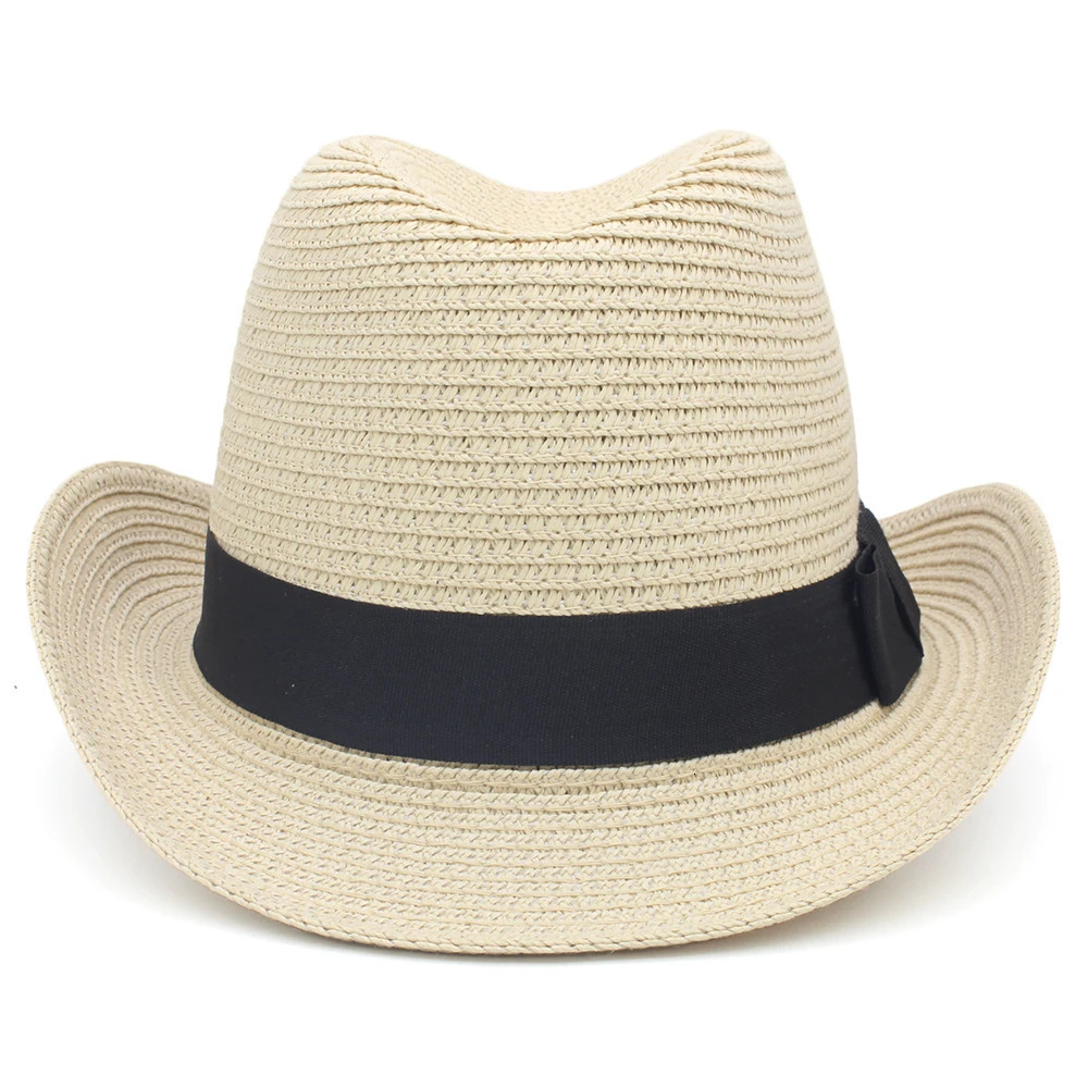 Mens Retro Homburg Hat Bow Band Fedora Hat Trilby Sunhat Jazz Summer Adjustable Size M-L 7 1/8-7 1/4 250325