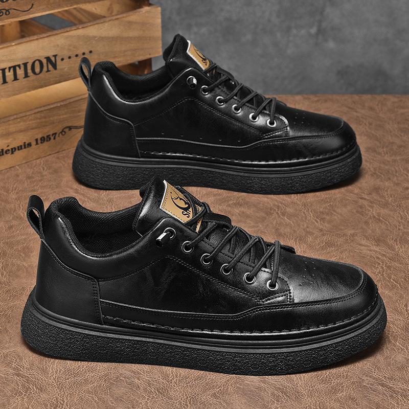 Designer High Top Spring New Outdoor Breathable Waterproof Anti Slip Men's Board Shoes Fashionable Multifunctional Black Leather Sports And Leisu