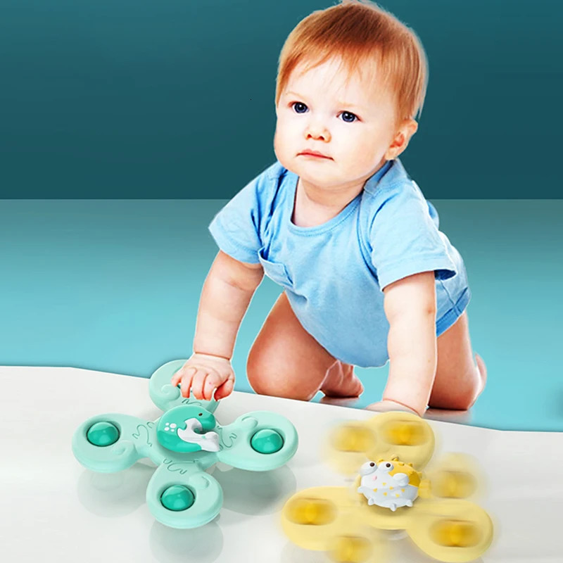 3Pcs Suction Cups Spinning Top Relief Stress Educational Toys Baby Spinners Bath Toys For Toddlers Bath Gifts 250326