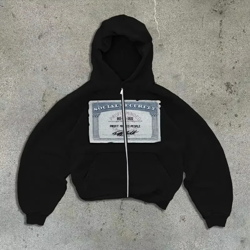 American Street Trend Clown Printed Zipper Hoodie Harajuku Womens Y2K Hip Hop Punk Sportswear Neutral Casual Loose Rock Hoodie 250324