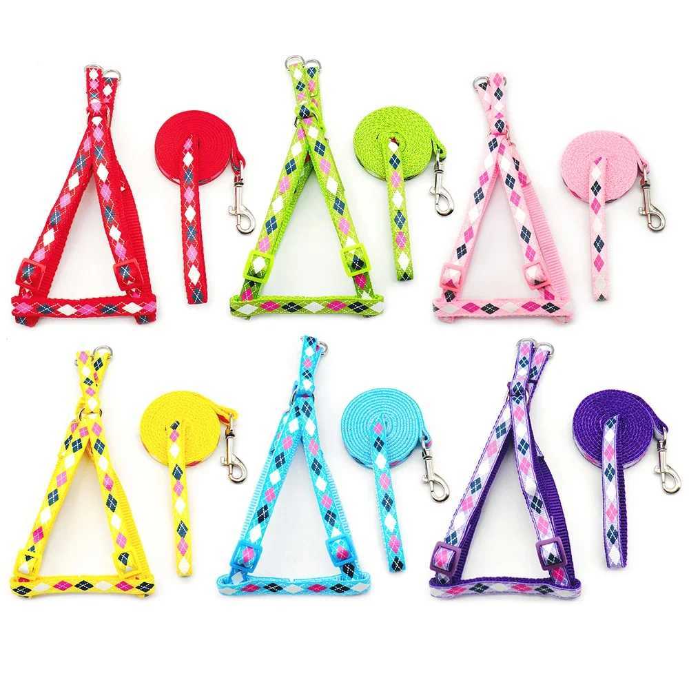 24 sets of pattern dog and cat suspenders adjustable vest collar dog outdoor walking Chihuahua collar name board accessories X250326