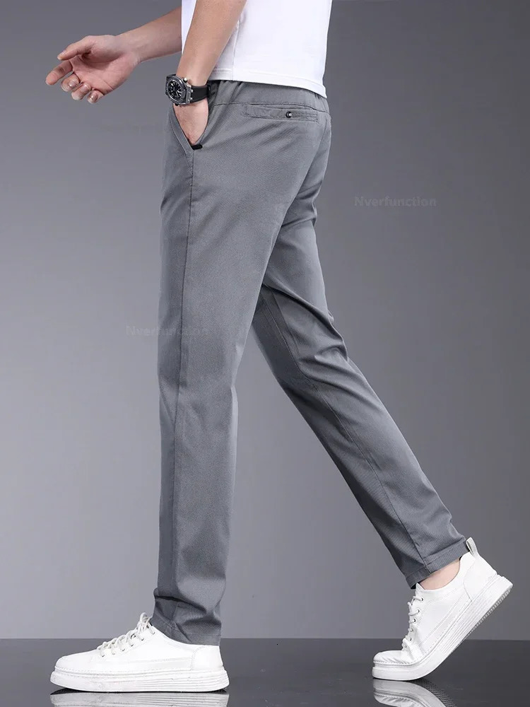 The main promotion for spring and summer 2024 is thin casual pants suitable mens elastic breathable soft straight sportswear 250326