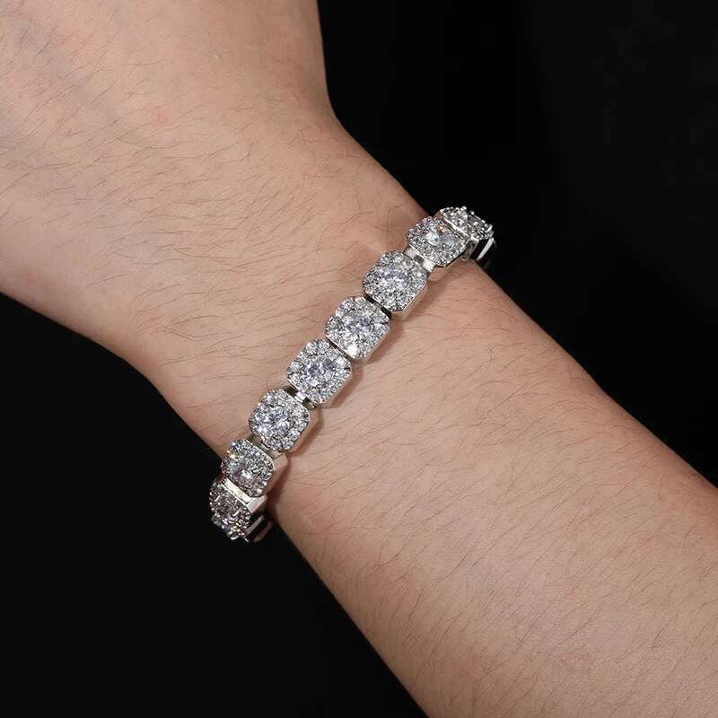 5mm-6.5mm vvs1 Color D Moissanite Bracelet Chain For Men/Women Hip Hop Jewelry Sterling Silver 925 Bracelet For Gifts