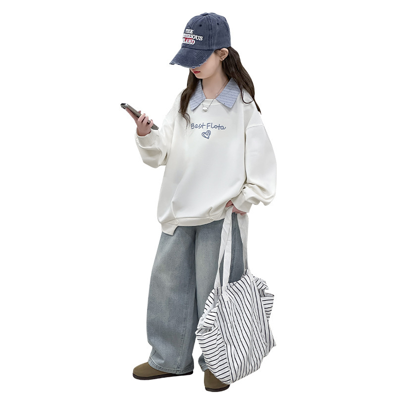 Ddmyshoesvip Children S Clothing Hoodie Spring New Style Children S Western Style Hooded Casual Top Girls Trendy Style