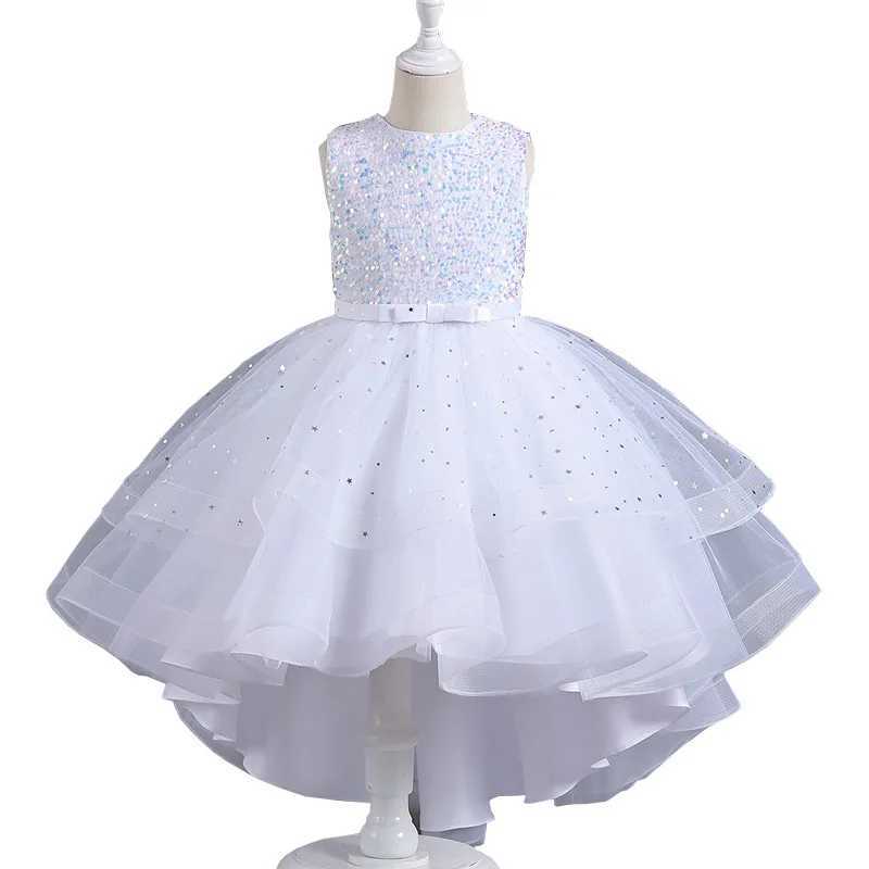 Flower girl princess sequins baby wedding Christmas Par tracking dress elegant vest for teenagers and children 3-15 years W250326