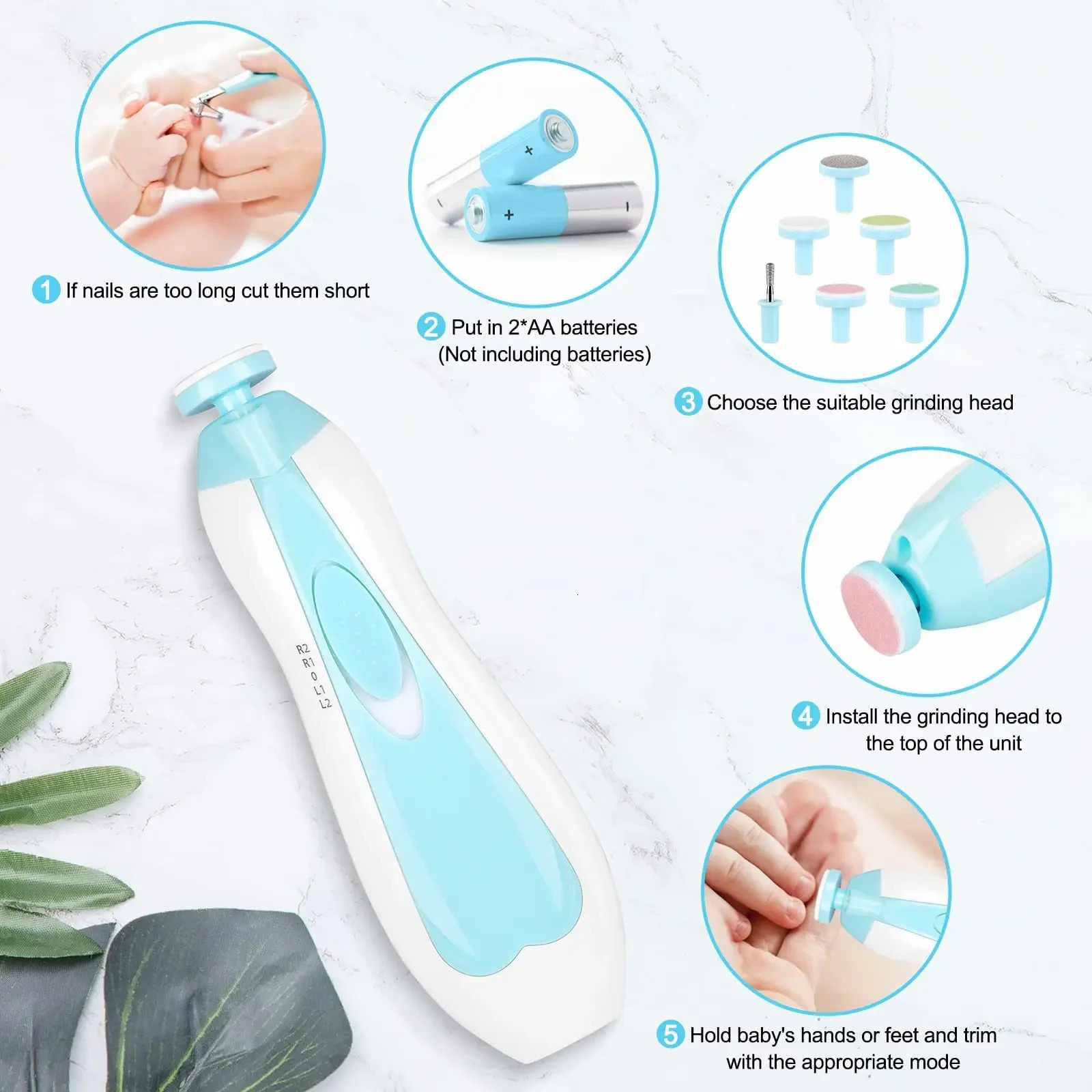 Multifunctional Electric Baby Cutter Trimmer Manicure Tool Set Baby CareNail Trimmer Baby Nail File Clippers Toes Fingernail 250326