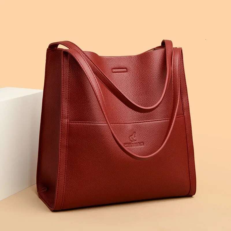 12 Inch (30Cm) High Quality Ladies Shoulder Simple Solid Color Tote Shopping Bag Large Capacity