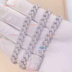 Pass Dia Tester Gra Certificates 6mm 8mm Width One Row Sterg Sier Vvs Moissanite Cuban k Chain Necklace
