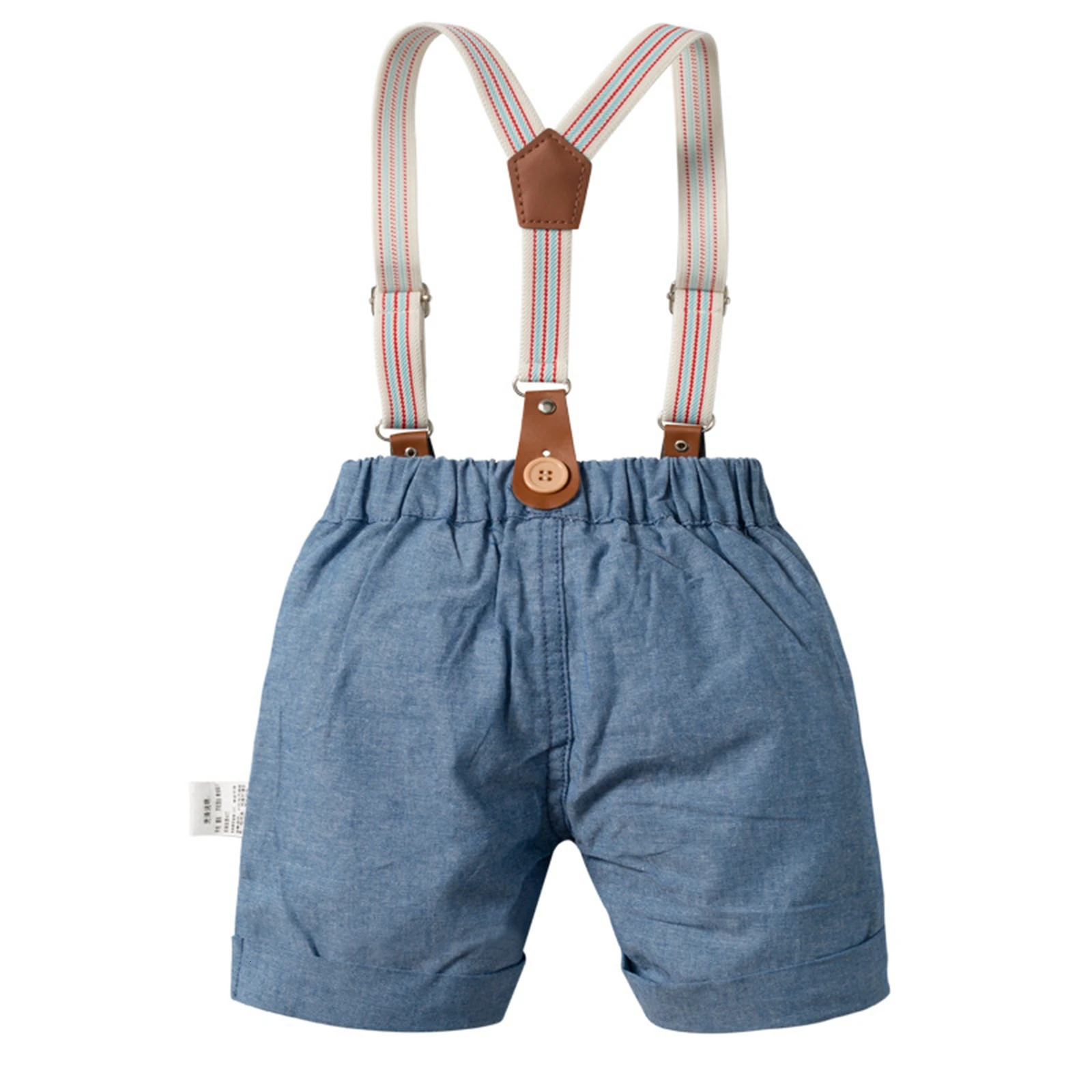Citgeett Summer Toddler Kid Boys Long Sleeve Tops Suspender Pants Suit Long Sleeve Lapel Button Romper Shirt Gentleman Clothes 250326