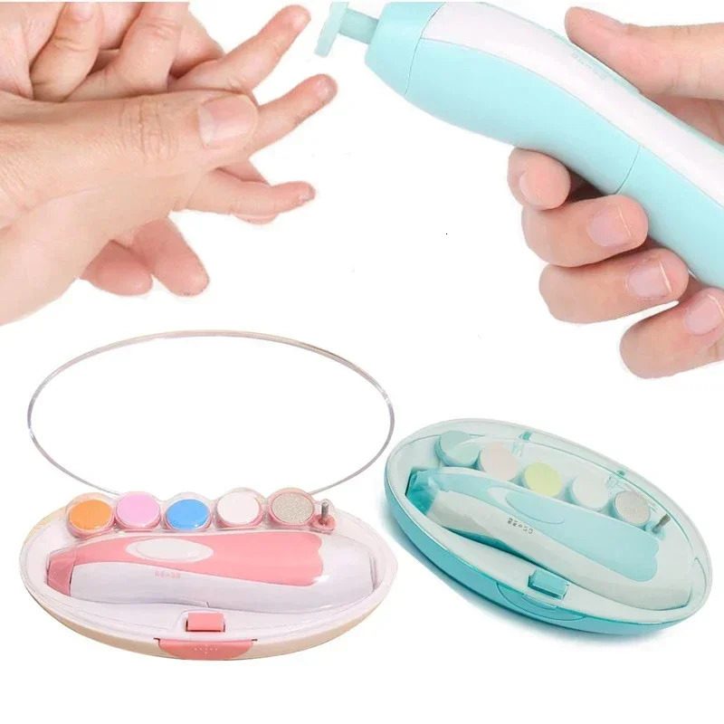 Baby Nail Trimmer Electric born Essential Set Nail Clippers Tools Cutter Care Set Coupe Ongle Bebe With 6 Grinding Heads 250326